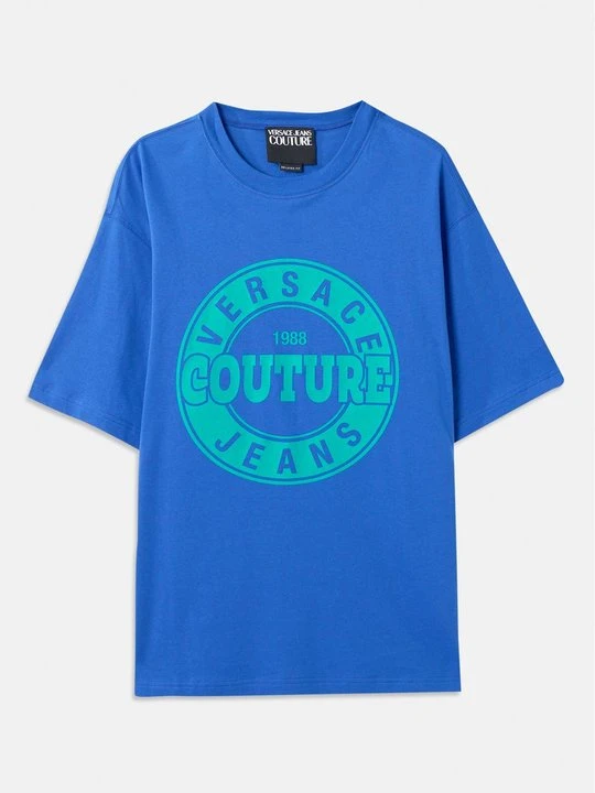 Zdjęcie produktu T-shirt z nadrukiem Versace Jeans Couture niebieski
