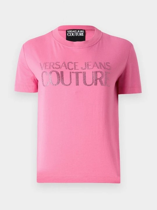 Zdjęcie produktu T-shirt z nadrukiem Versace Jeans Couture różowy