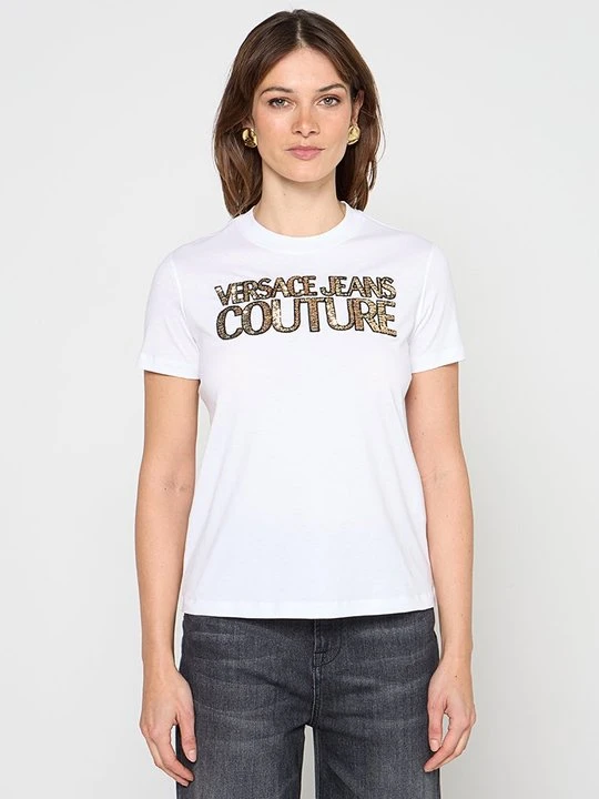 Zdjęcie produktu T-shirt z nadrukiem Versace Jeans Couture biały