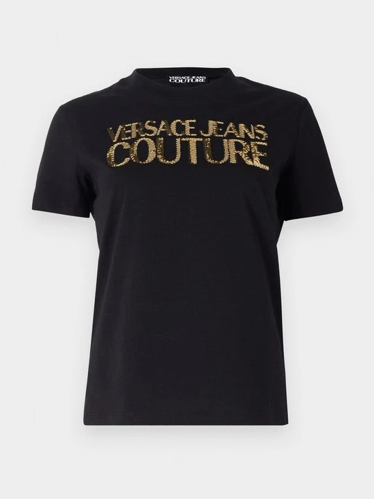 Zdjęcie produktu T-shirt z nadrukiem Versace Jeans Couture czarny