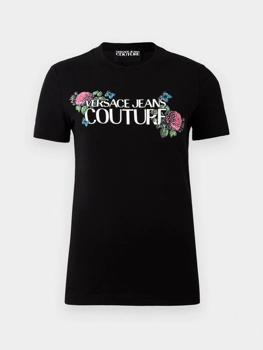 Zdjęcie produktu T-shirt z nadrukiem Versace Jeans Couture czarny