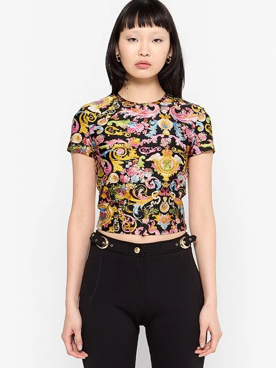 Zdjęcie produktu T-shirt z nadrukiem Versace Jeans Couture antracytowy melanż