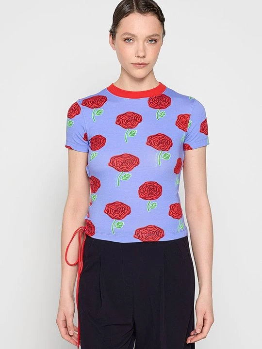 Zdjęcie produktu T-shirt z nadrukiem Versace Jeans Couture jasnoniebieski