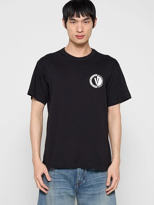 Zdjęcie produktu T-shirt z nadrukiem Versace Jeans Couture czarny