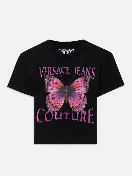 Zdjęcie produktu T-shirt z nadrukiem Versace Jeans Couture czarny