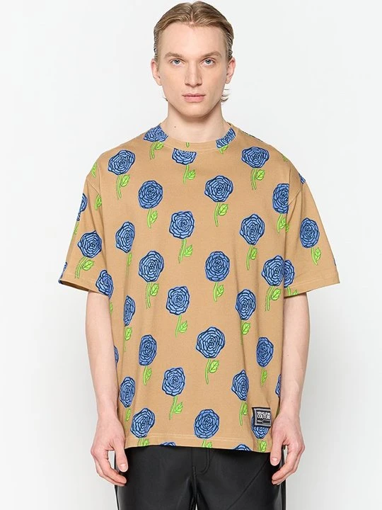 Zdjęcie produktu T-shirt z nadrukiem Versace Jeans Couture jasny brąz