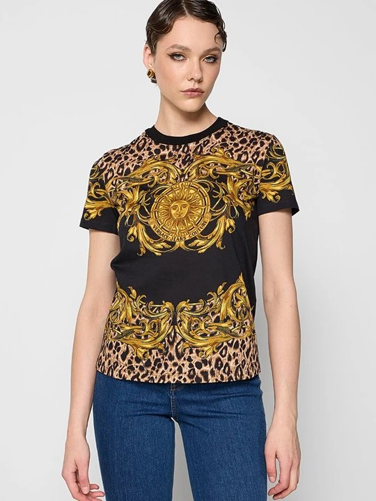 Zdjęcie produktu T-shirt z nadrukiem Versace Jeans Couture czarny