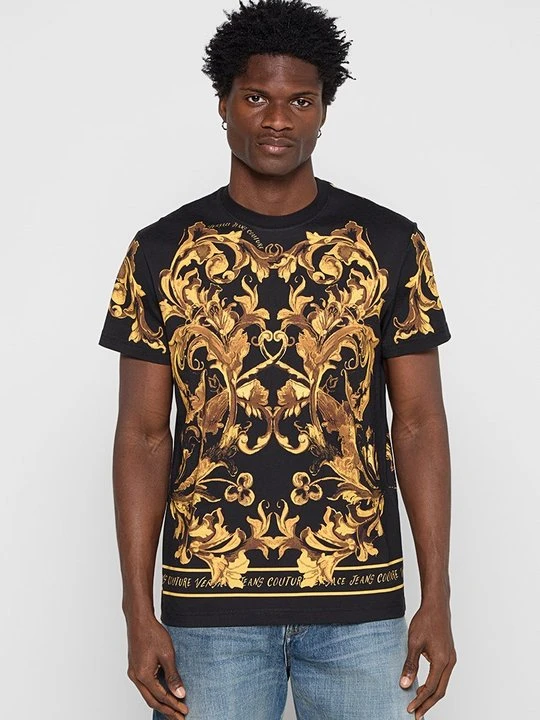 Zdjęcie produktu T-shirt z nadrukiem Versace Jeans Couture czarny