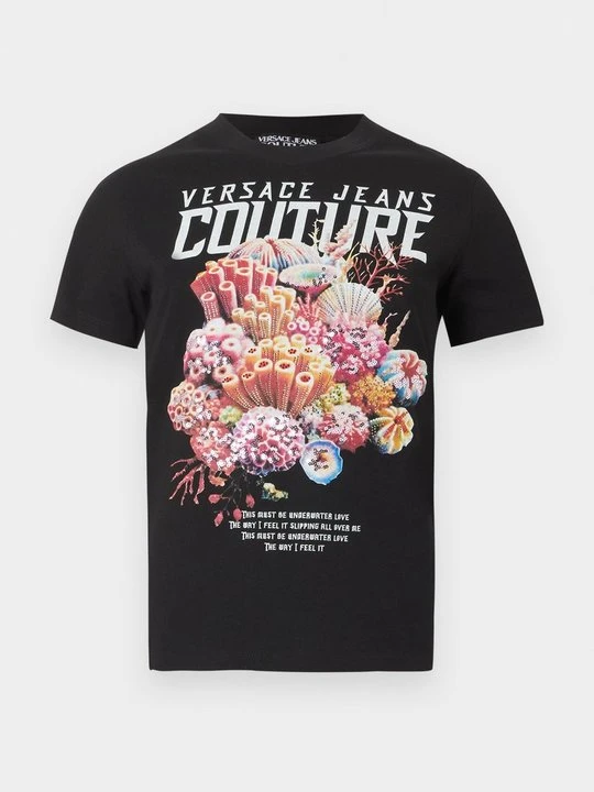 Zdjęcie produktu T-shirt z nadrukiem Versace Jeans Couture czarny