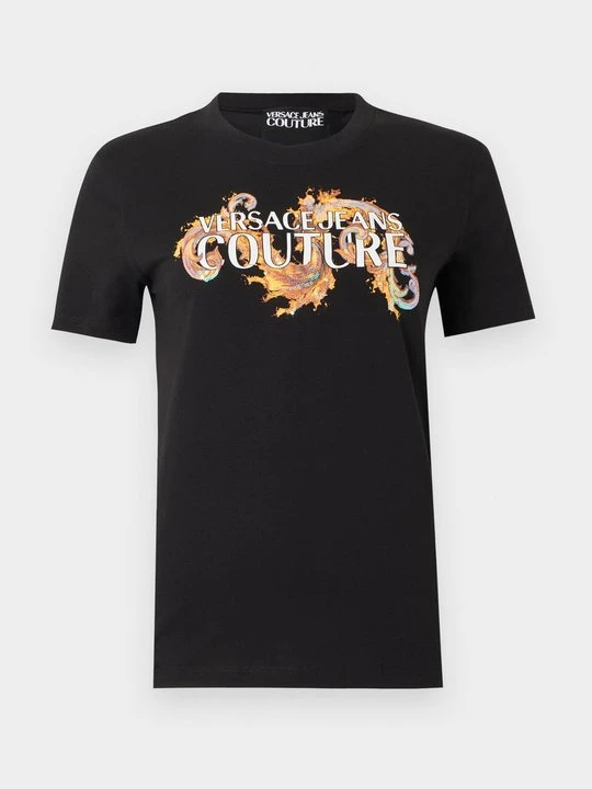 Zdjęcie produktu T-shirt z nadrukiem Versace Jeans Couture czarny