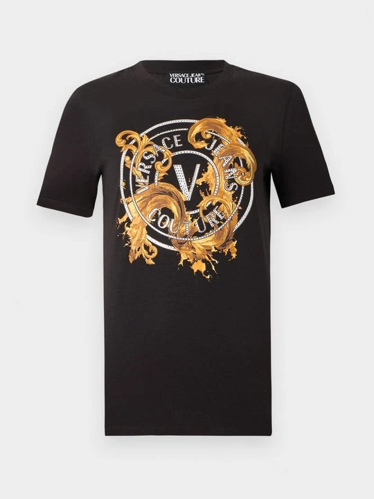 Zdjęcie produktu T-shirt z nadrukiem Versace Jeans Couture czarny