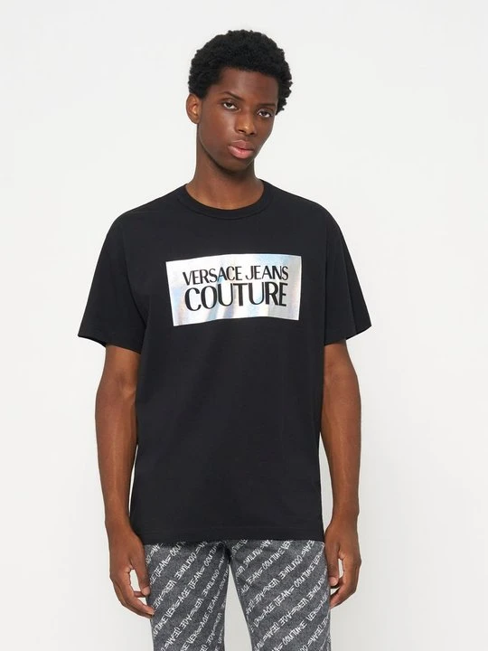 Zdjęcie produktu T-shirt z nadrukiem Versace Jeans Couture czarny