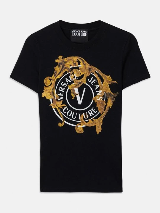 Zdjęcie produktu T-shirt z nadrukiem Versace Jeans Couture czarny
