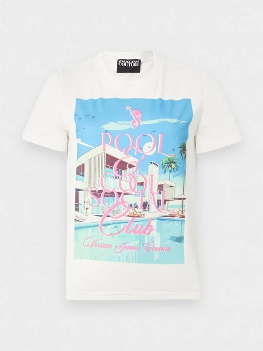 Zdjęcie produktu T-shirt z nadrukiem Versace Jeans Couture jasnożółty