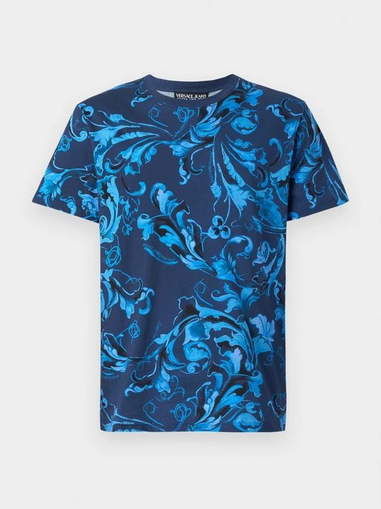 Zdjęcie produktu T-shirt z nadrukiem Versace Jeans Couture niebieski