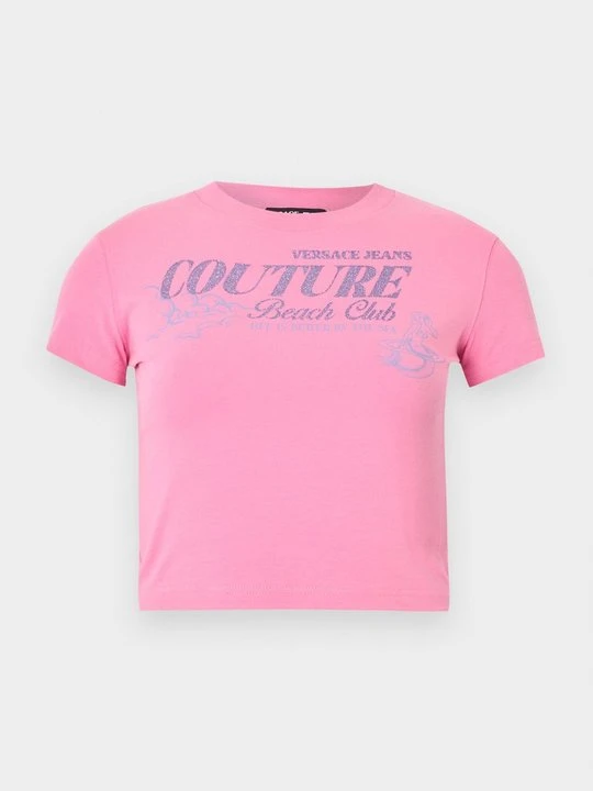 Zdjęcie produktu T-shirt z nadrukiem Versace Jeans Couture różowy