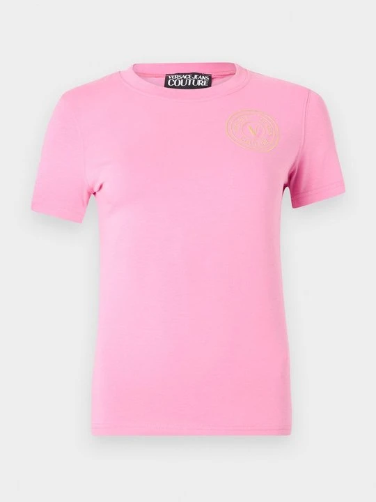 Zdjęcie produktu T-shirt z nadrukiem Versace Jeans Couture różowy