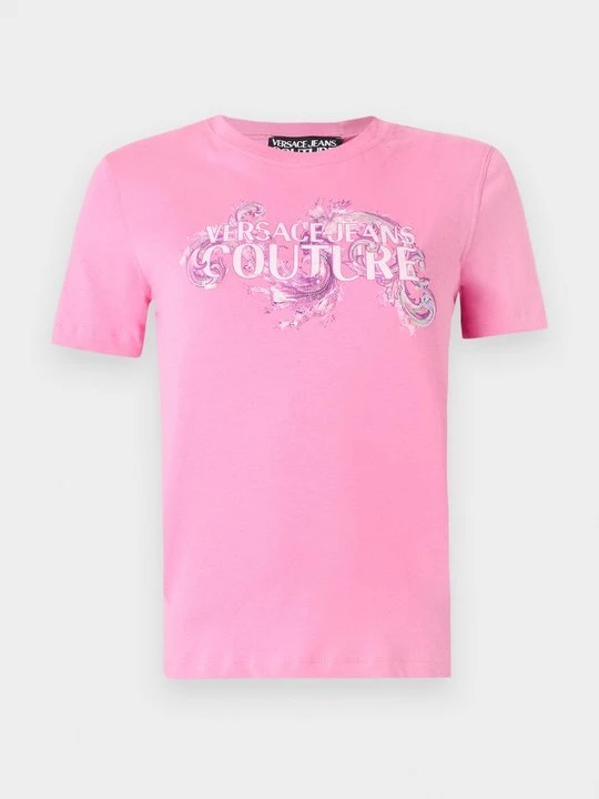 Zdjęcie produktu T-shirt z nadrukiem Versace Jeans Couture różowy