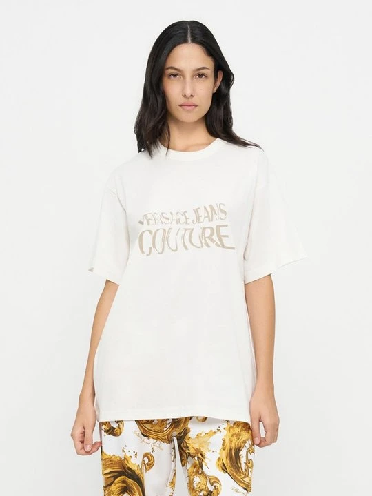 Zdjęcie produktu T-shirt z nadrukiem Versace Jeans Couture żółty
