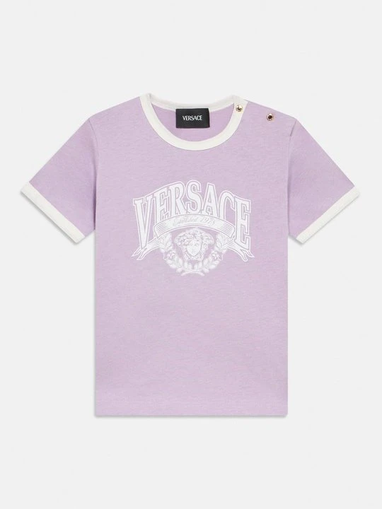 Zdjęcie produktu T-shirt z nadrukiem Versace liliowy
