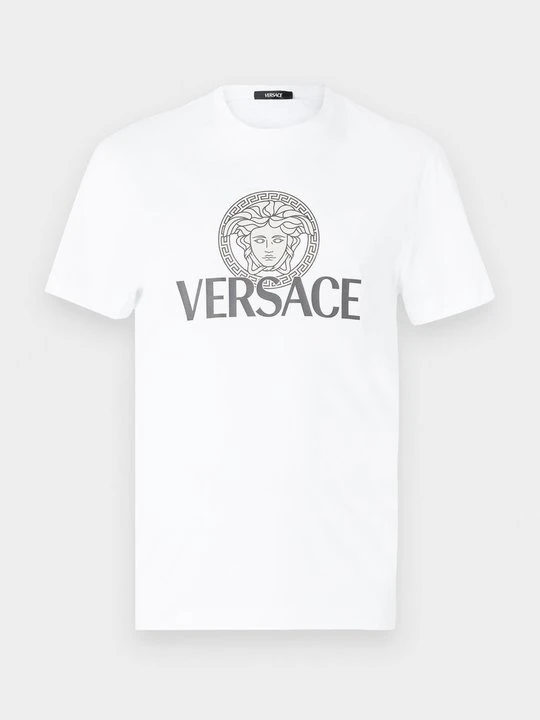 Zdjęcie produktu T-shirt z nadrukiem Versace mleczny
