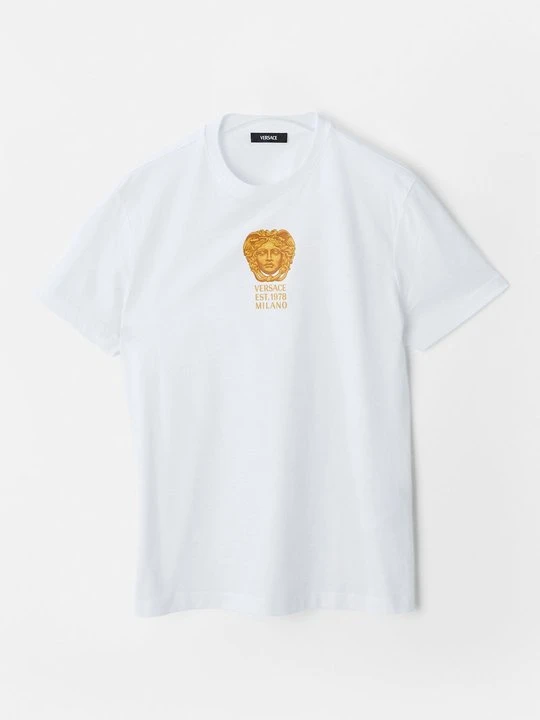 Zdjęcie produktu T-shirt z nadrukiem Versace mleczny