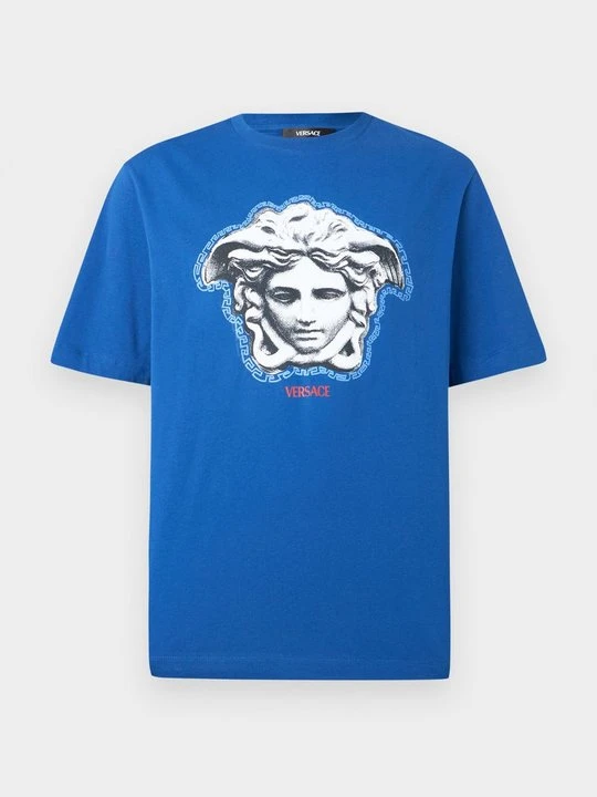 Zdjęcie produktu T-shirt z nadrukiem Versace niebieski