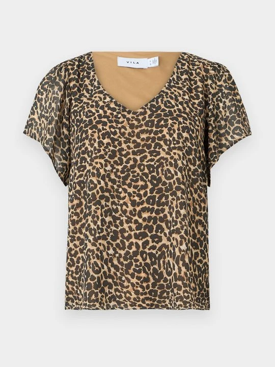 Zdjęcie produktu T-shirt z nadrukiem Vila brązowy