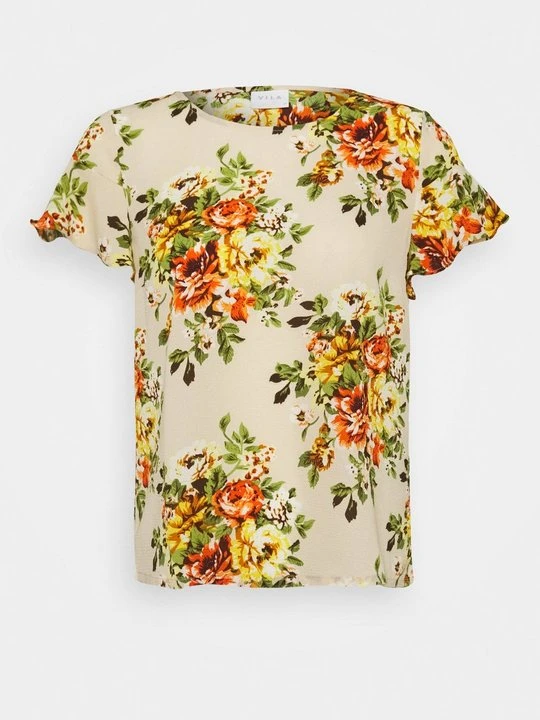 Zdjęcie produktu T-shirt z nadrukiem Vila beżowy
