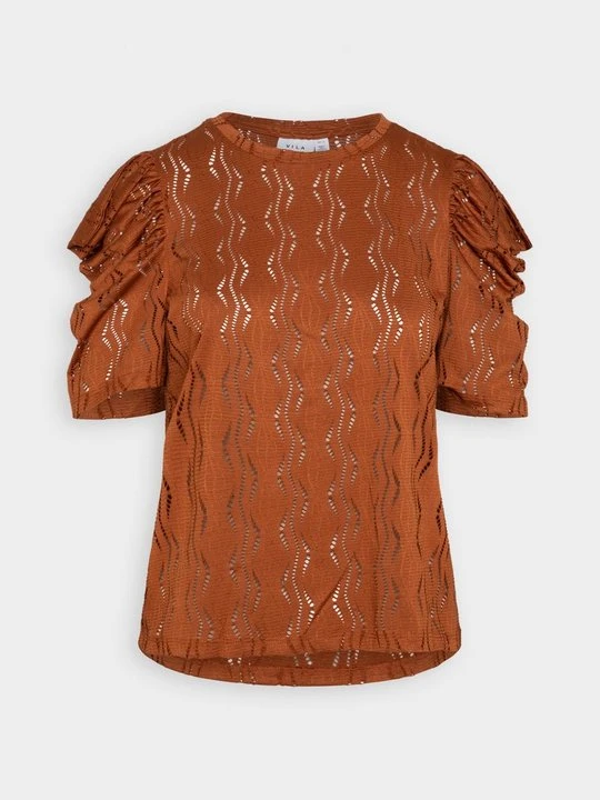 Zdjęcie produktu T-shirt z nadrukiem Vila jasny brąz