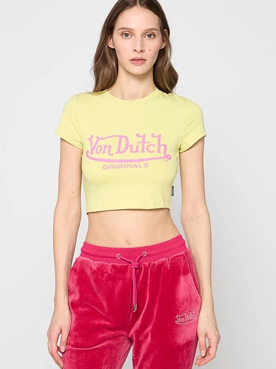 Zdjęcie produktu T-shirt z nadrukiem Von Dutch żółty