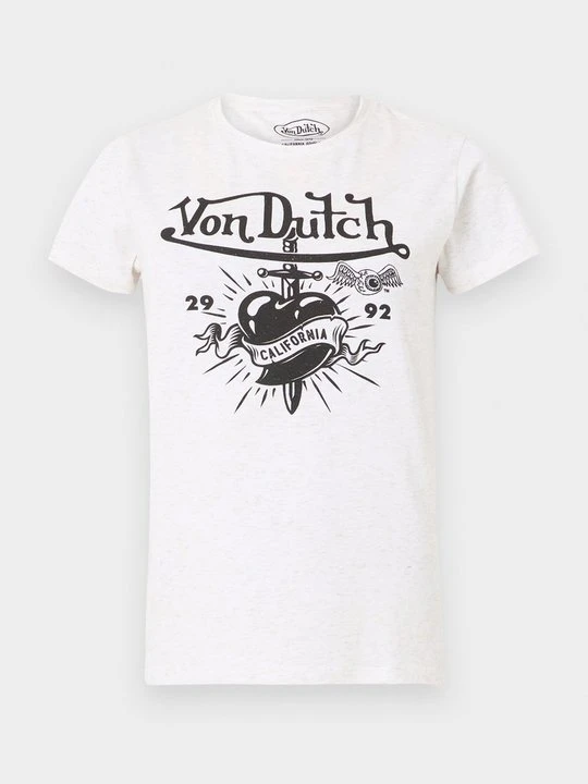 Zdjęcie produktu T-shirt z nadrukiem Von Dutch beżowy