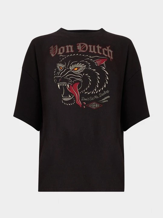 Zdjęcie produktu T-shirt z nadrukiem Von Dutch czarny