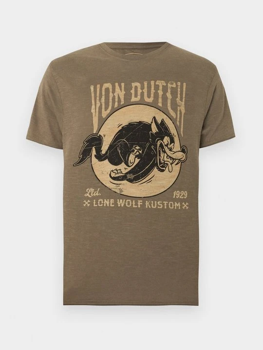 Zdjęcie produktu T-shirt z nadrukiem Von Dutch khaki