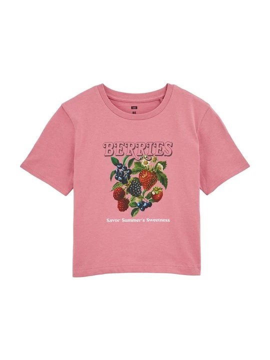 Zdjęcie produktu T-shirt z nadrukiem WE Fashion jasnoróżowy