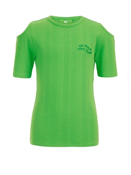 Zdjęcie produktu T-shirt z nadrukiem WE Fashion zielony neon