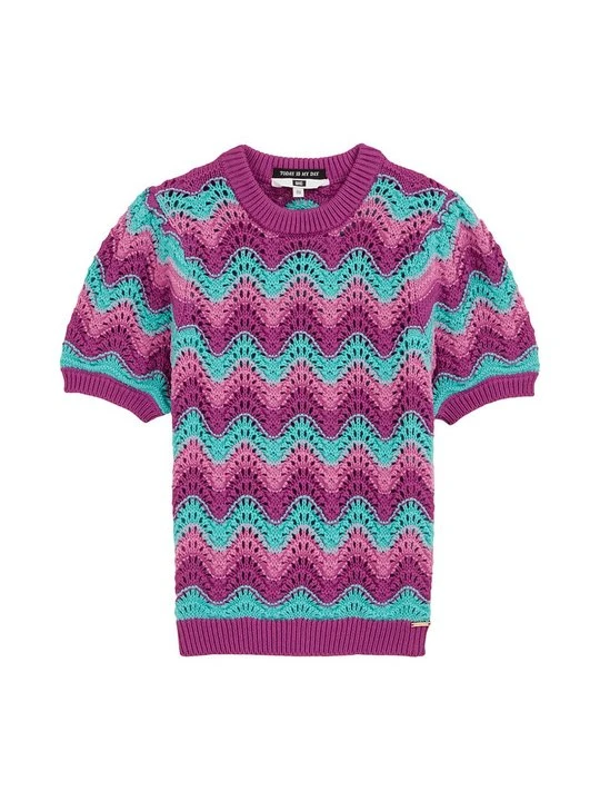 Zdjęcie produktu T-shirt z nadrukiem WE Fashion fioletowy melanż