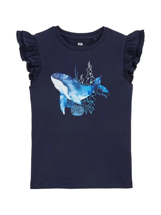 Zdjęcie produktu T-shirt z nadrukiem WE Fashion granatowy melanż