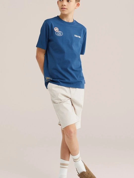 Zdjęcie produktu T-shirt z nadrukiem WE Fashion granatowy