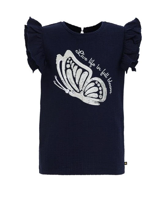 Zdjęcie produktu T-shirt z nadrukiem WE Fashion granatowy melanż
