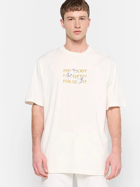 Zdjęcie produktu T-shirt z nadrukiem Wood Wood mleczny