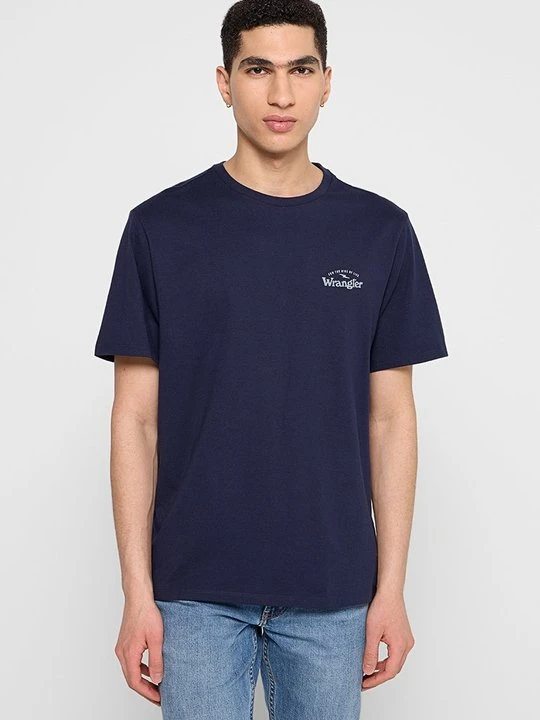 Zdjęcie produktu T-shirt z nadrukiem Wrangler granatowy