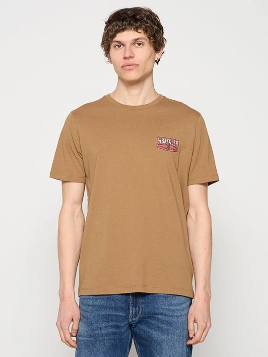 Zdjęcie produktu T-shirt z nadrukiem Wrangler brązowy