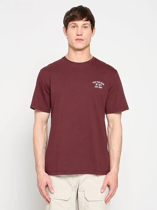 Zdjęcie produktu T-shirt z nadrukiem Wrangler bordowy
