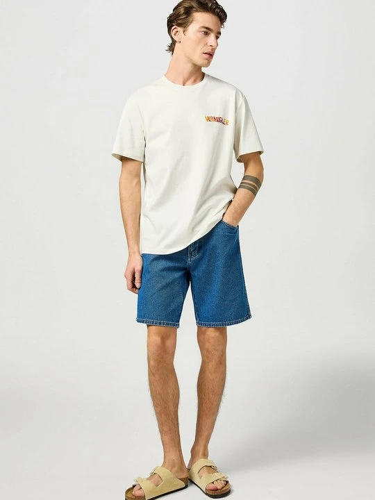 Zdjęcie produktu T-shirt z nadrukiem Wrangler mleczny