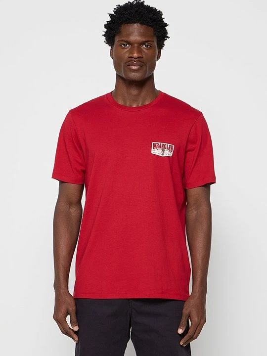 Zdjęcie produktu T-shirt z nadrukiem Wrangler czerwony