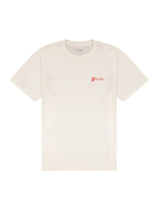 Zdjęcie produktu T-shirt z nadrukiem Wrangler mleczny