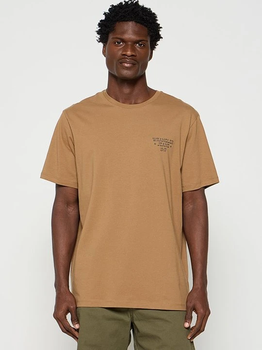 Zdjęcie produktu T-shirt z nadrukiem Wrangler brązowy