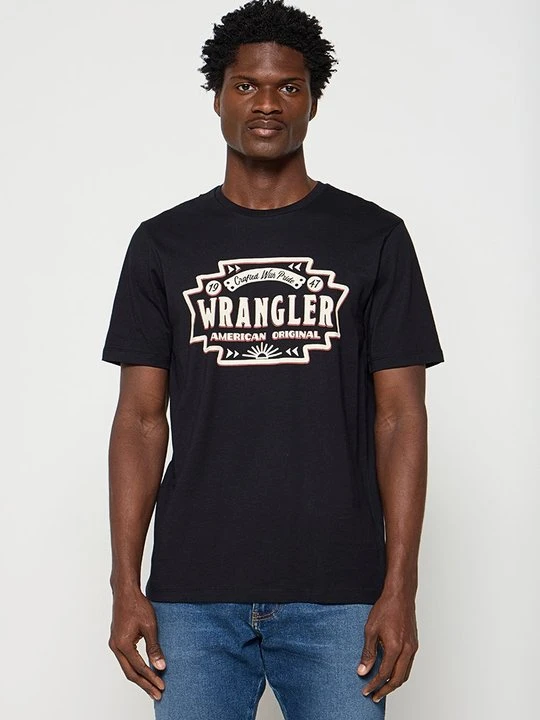 Zdjęcie produktu T-shirt z nadrukiem Wrangler czarny
