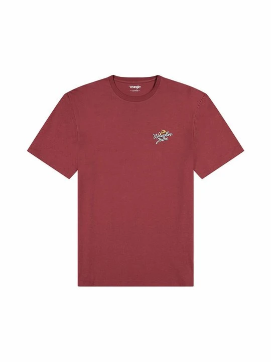 Zdjęcie produktu T-shirt z nadrukiem Wrangler czerwony melanż